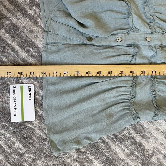 Soft Surroundings Blouse Top Women Size XSP Green 3/4 Sleeve Style# 38823 - Picture 9 of 13